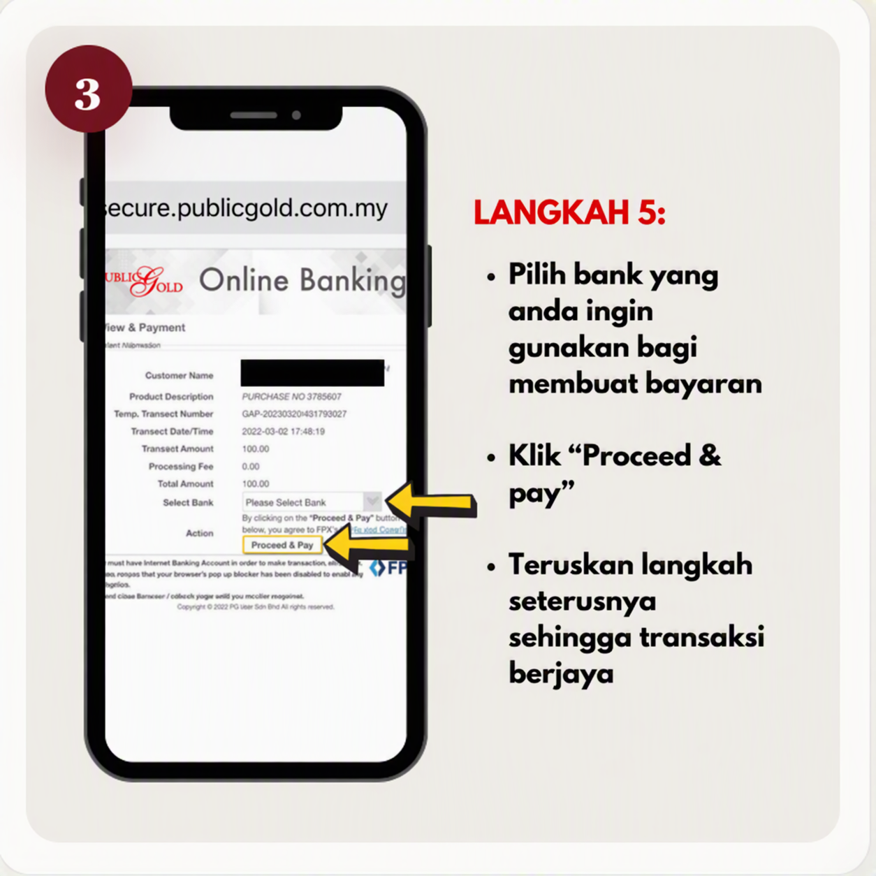 Pengaktifan Akaun langkah 3